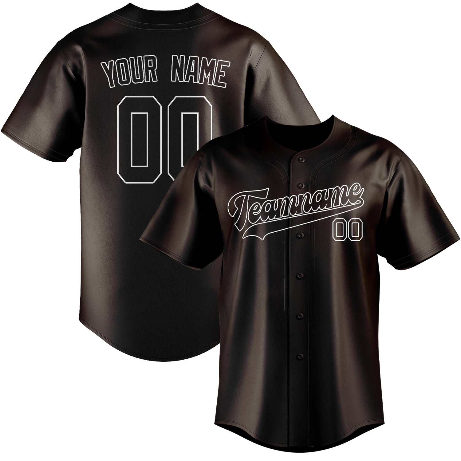 Maillot de baseball personnalisé marron et blanc