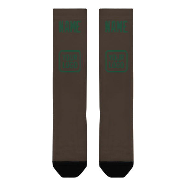 Chaussettes hautes marron et vertes personnalisées
