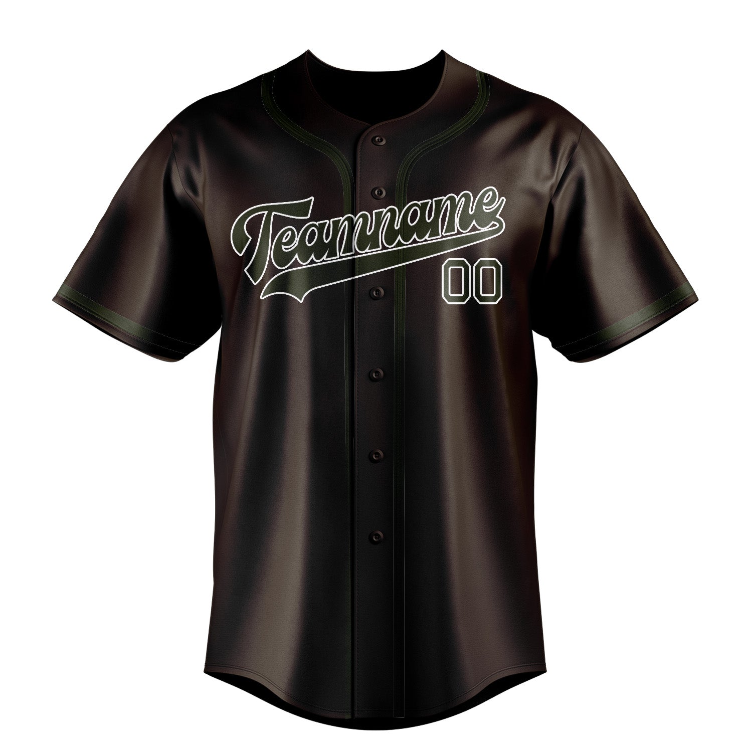 Maillot de baseball personnalisé marron olive