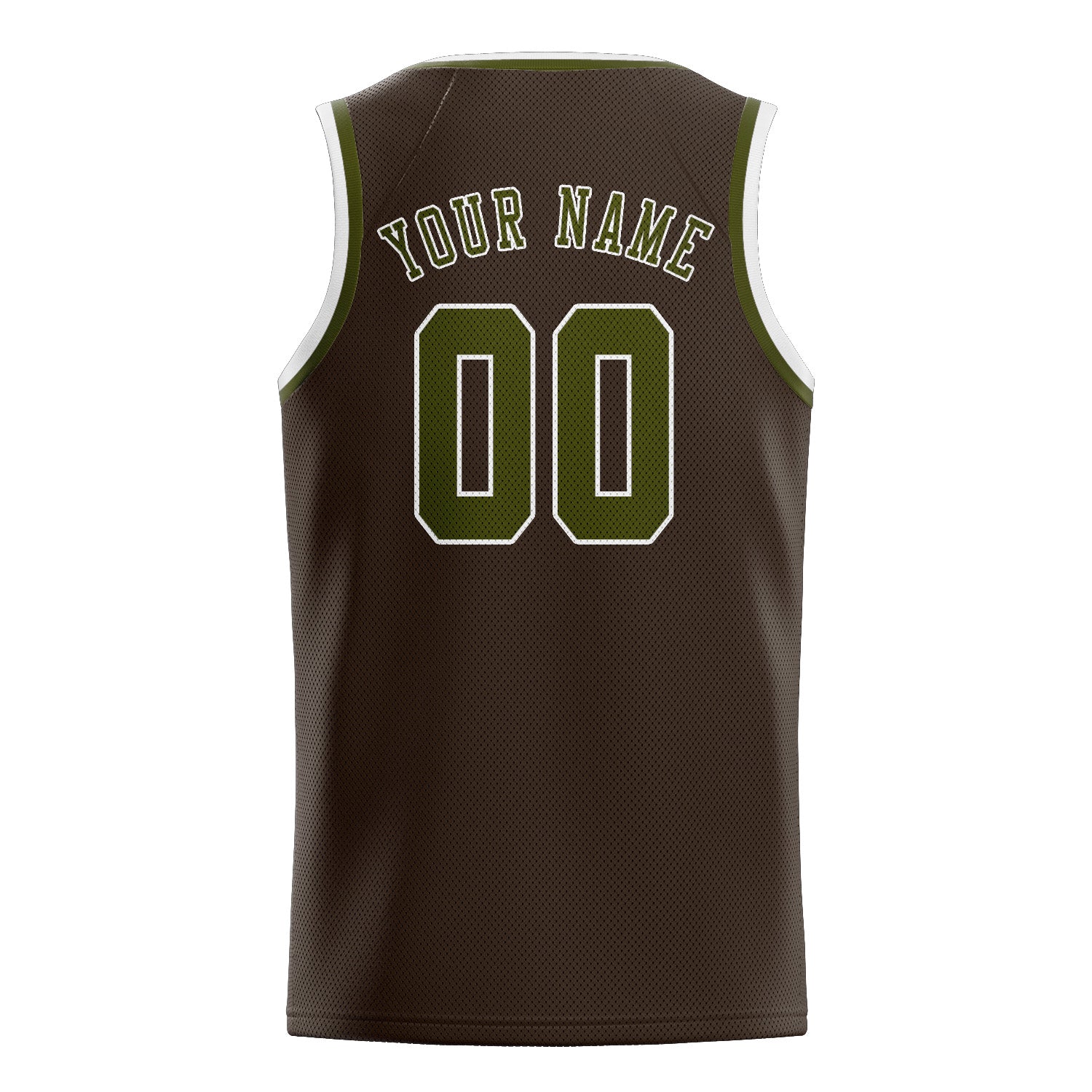 Maillot de basketball personnalisé marron olive