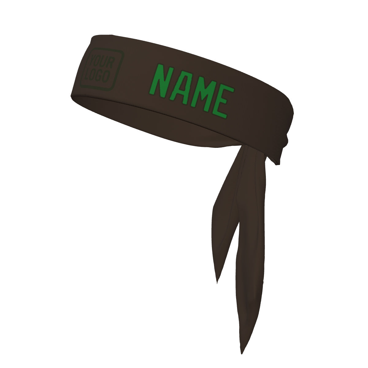 Bandeau personnalisé marron et vert émeraude