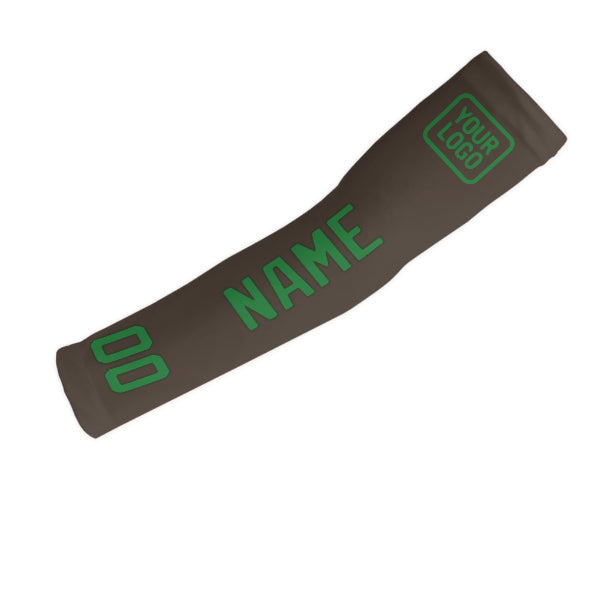 Manchon de bras personnalisé marron et vert émeraude