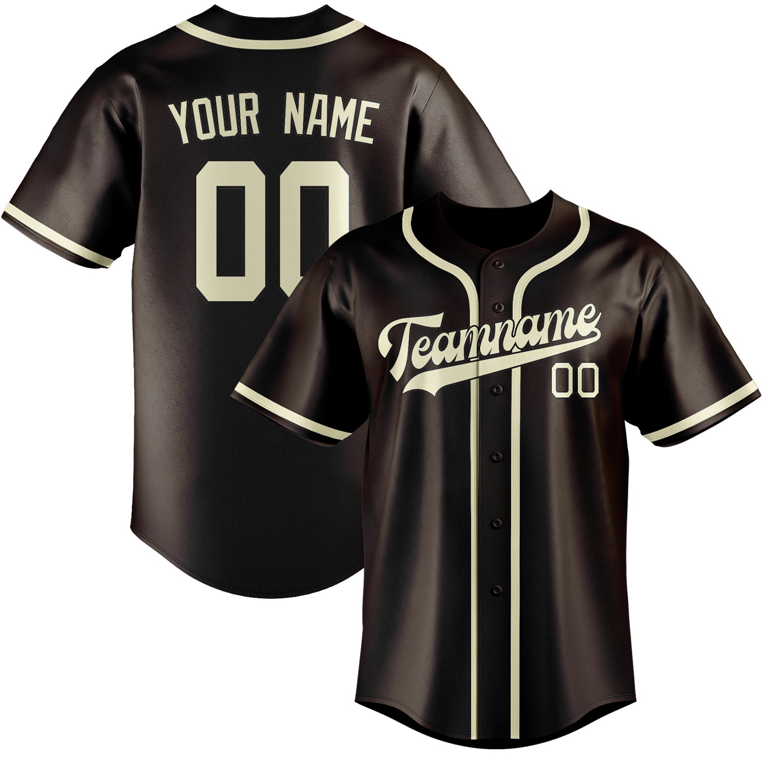 Maillot de baseball personnalisé marron crème
