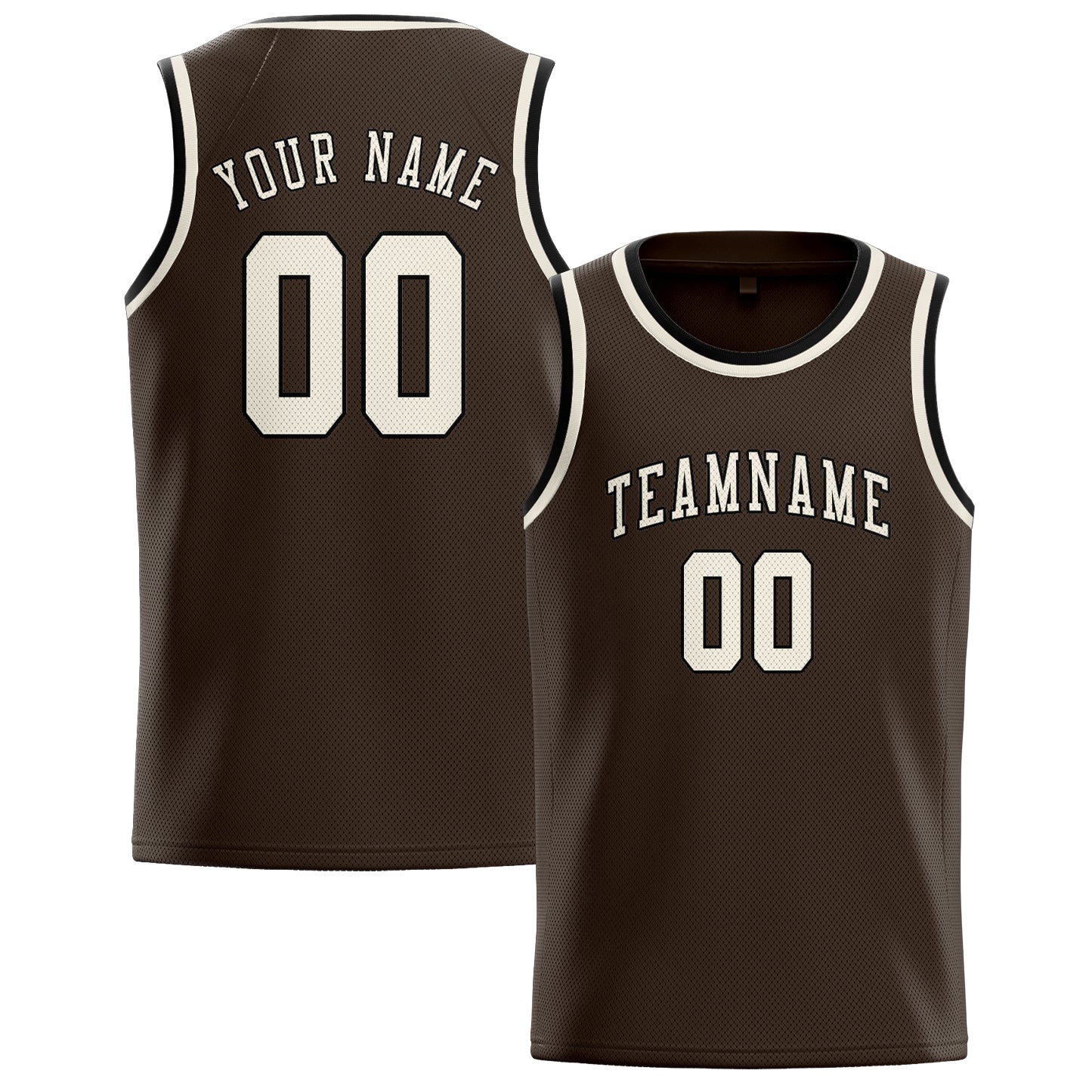 Maillot de basketball personnalisé marron crème