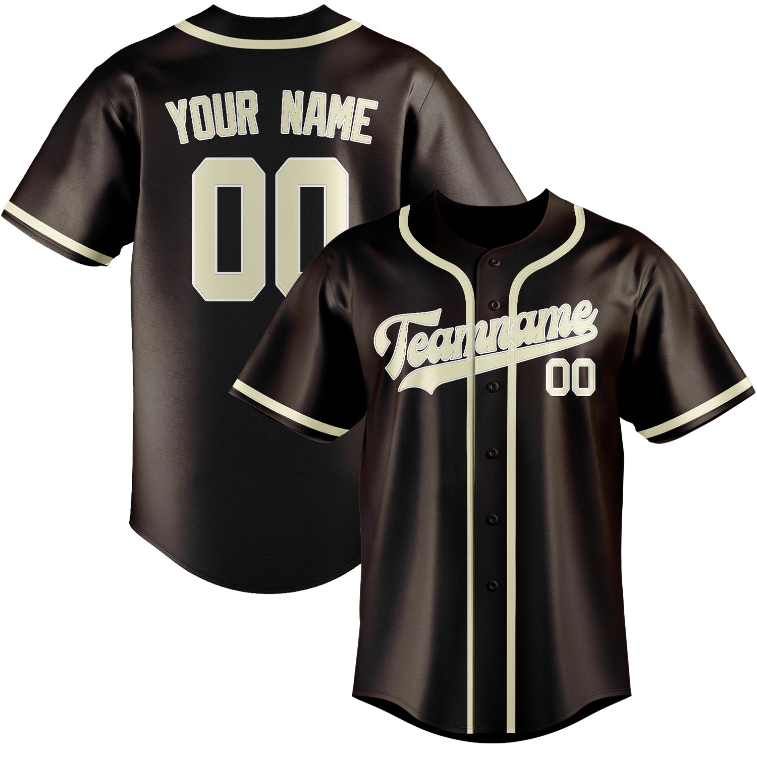 Maillot de baseball personnalisé marron crème