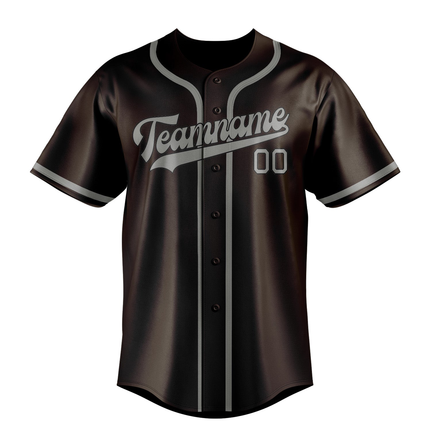 Maillot de baseball personnalisé marron et gris