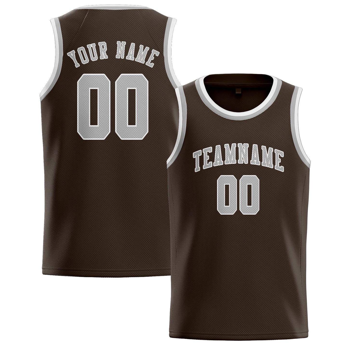 Maillot de basketball personnalisé marron et gris