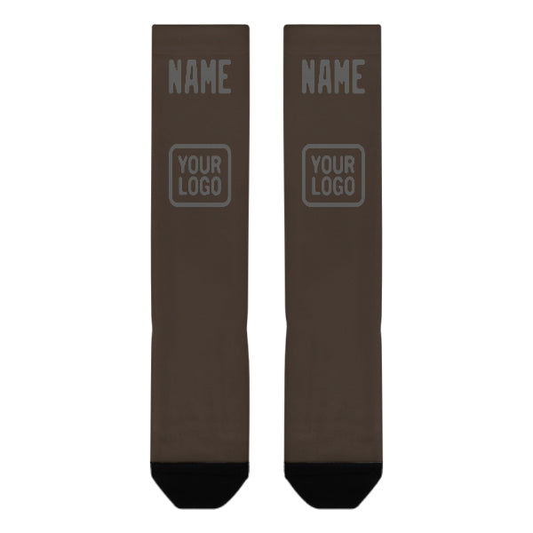 Chaussettes hautes marron et gris foncé personnalisées