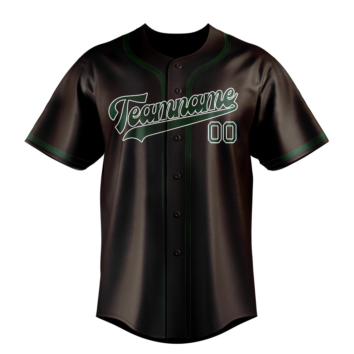 Maillot de baseball personnalisé marron et vert