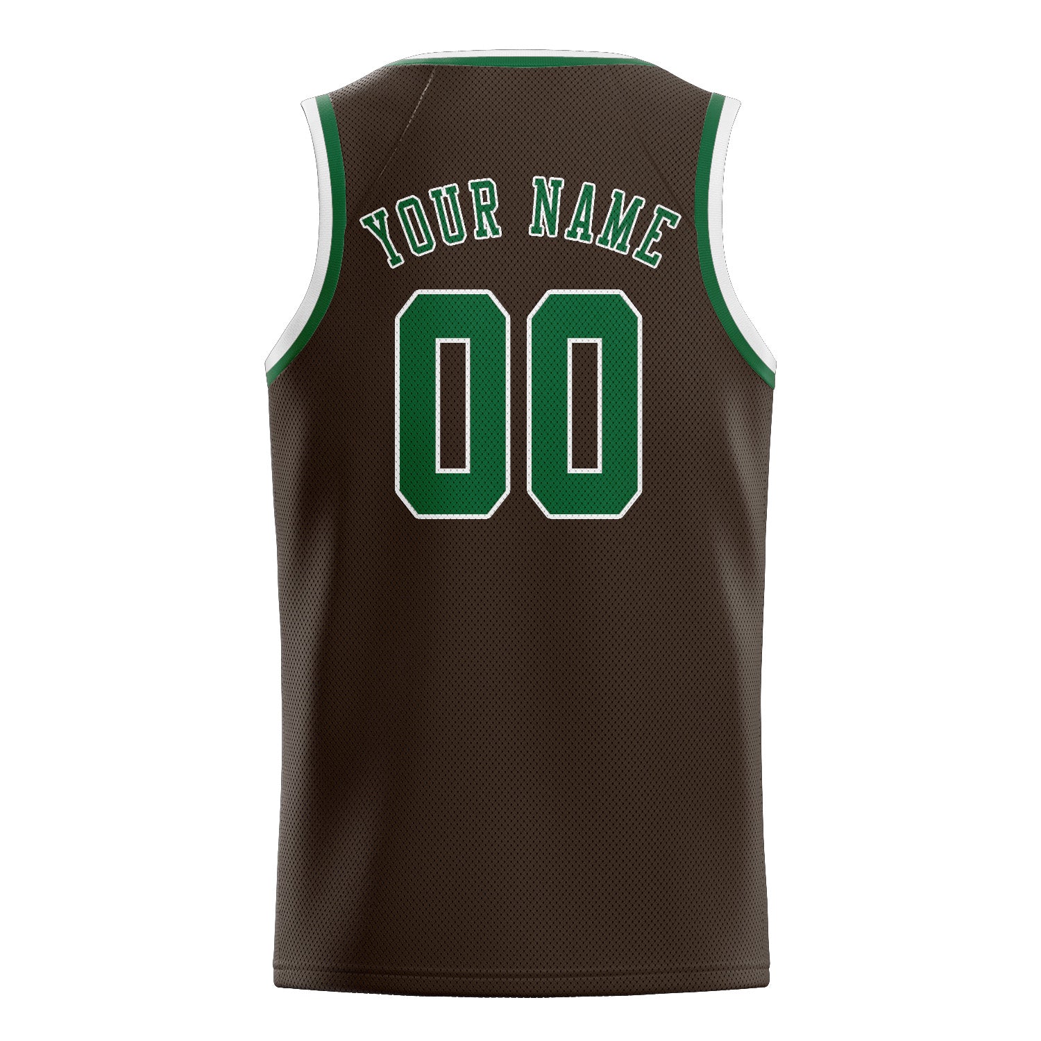 Maillot de basketball personnalisé marron et vert