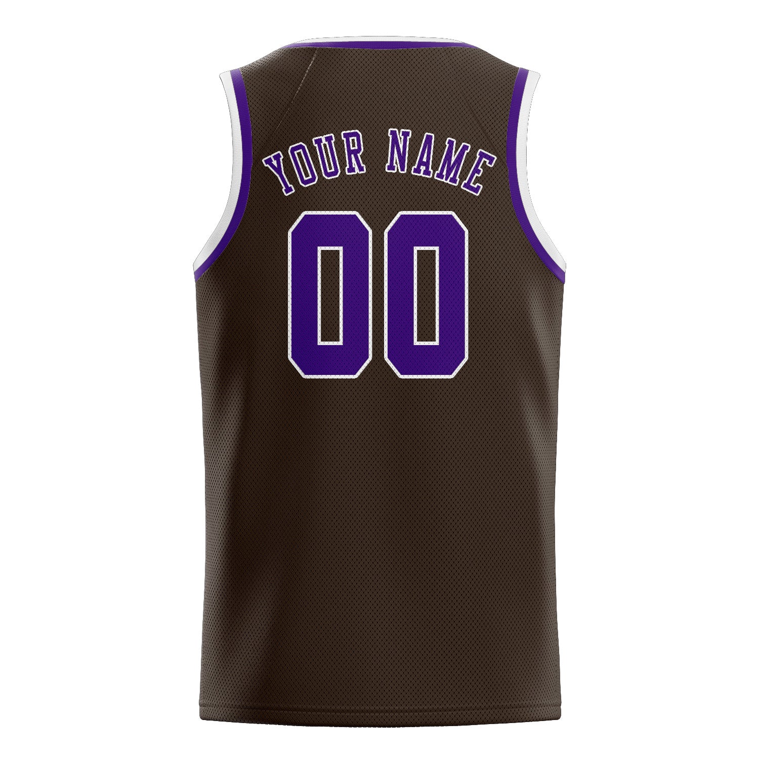 Maillot de basketball personnalisé marron et violet