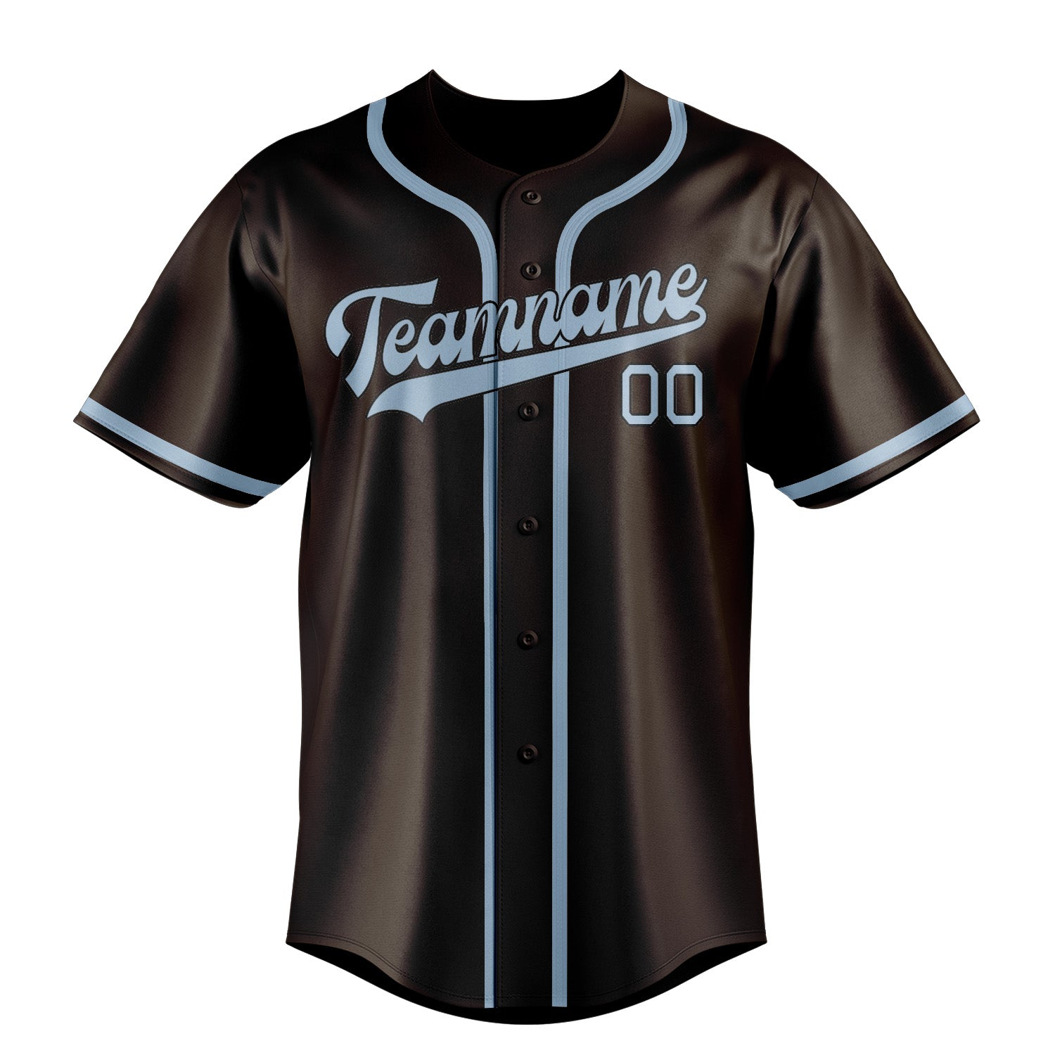 Maillot de baseball personnalisé marron et bleu clair