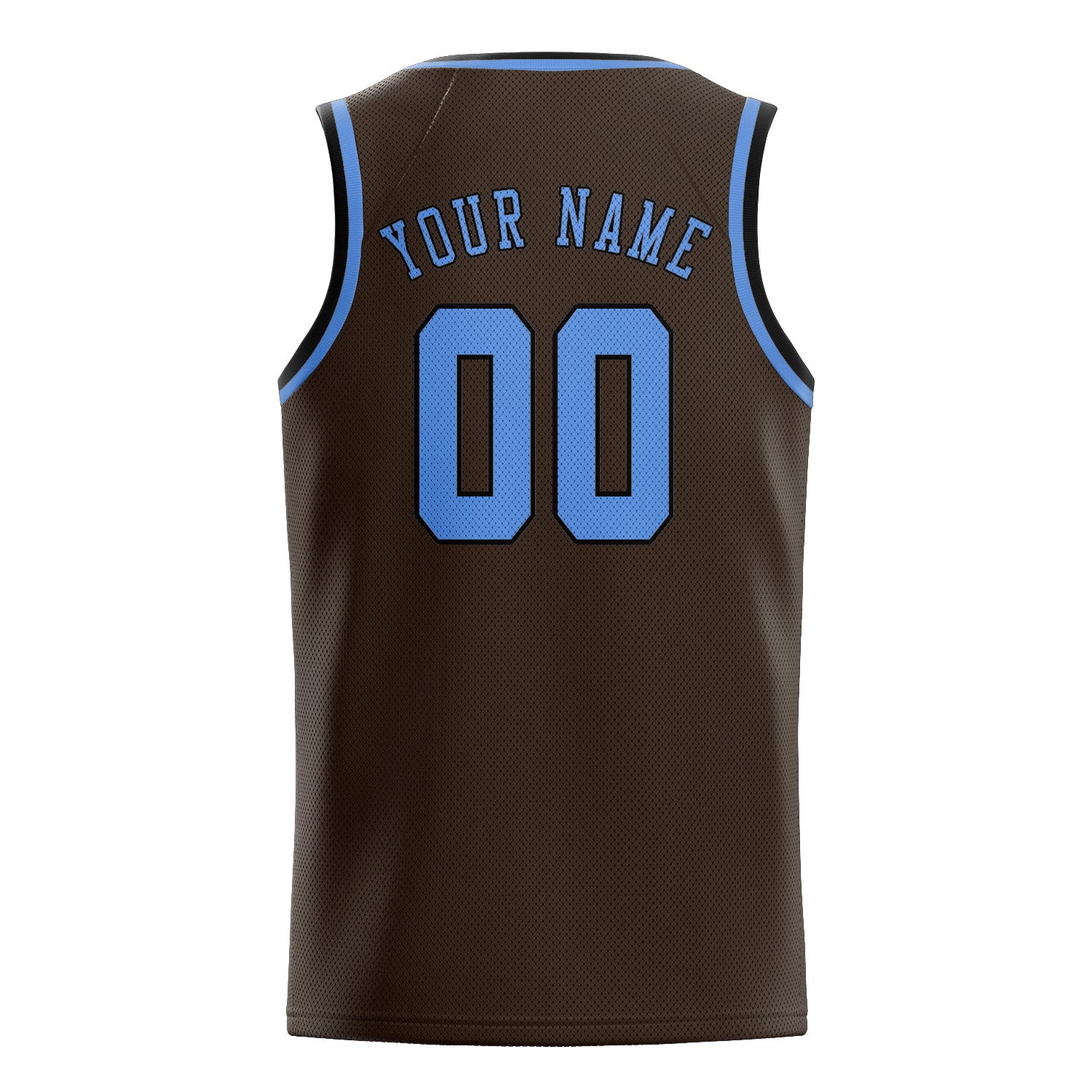 Maillot de basketball personnalisé marron et bleu clair