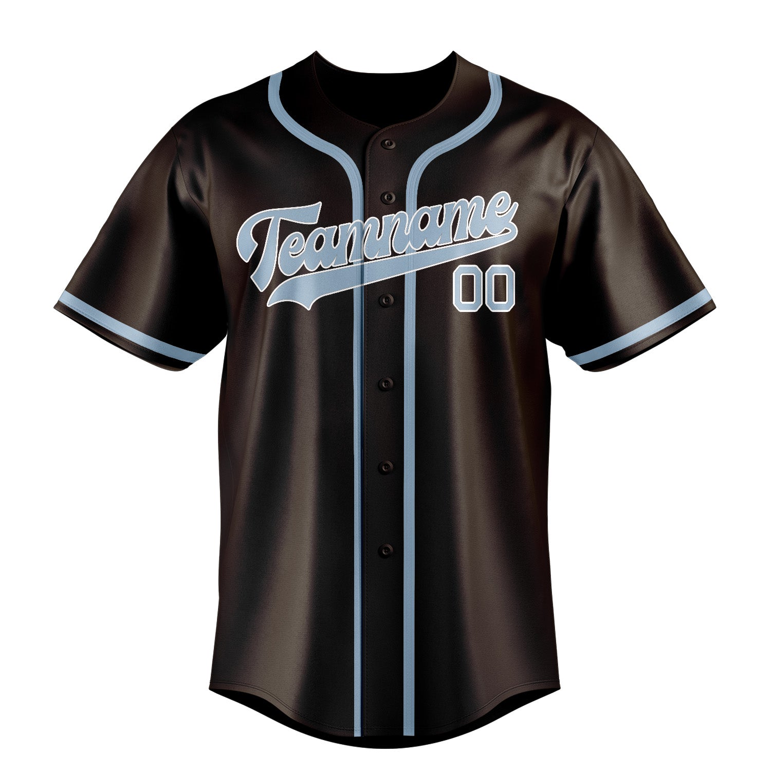 Maillot de baseball personnalisé marron et bleu clair
