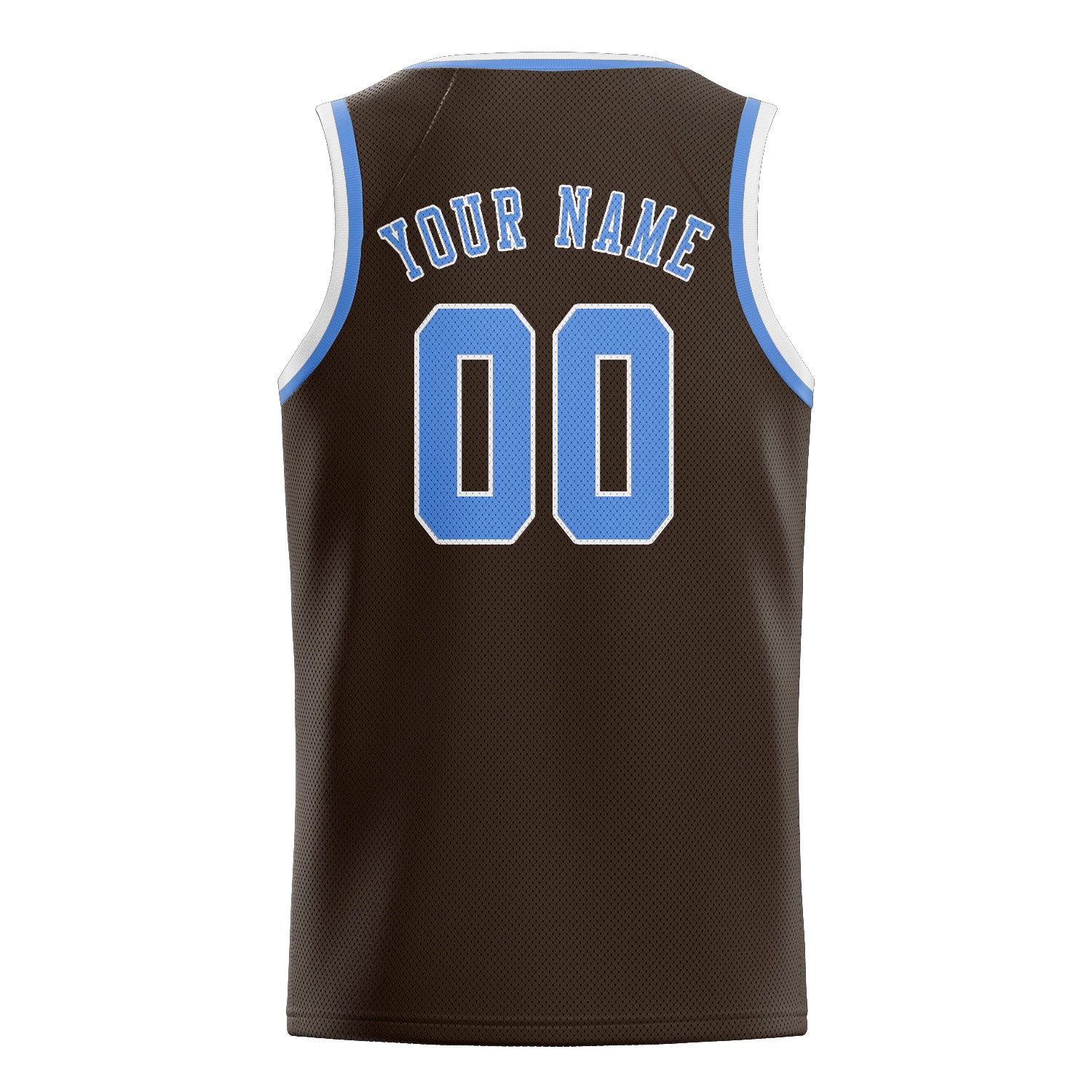 Maillot de basketball personnalisé marron et bleu clair