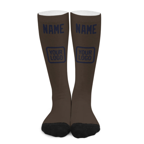 Chaussettes hautes marron marine personnalisées