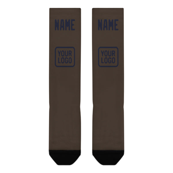 Chaussettes hautes marron marine personnalisées