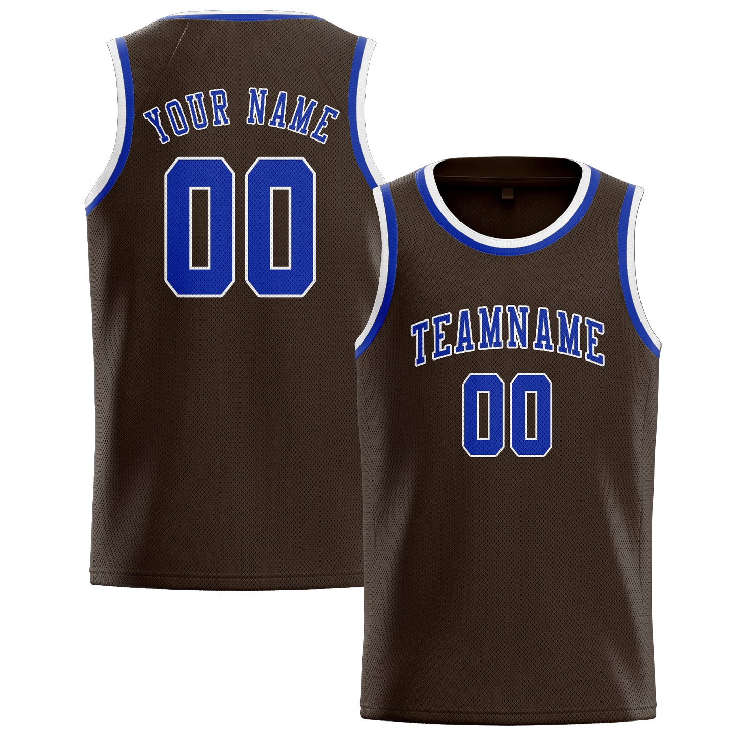 Maillot de basketball personnalisé marron et bleu ciel
