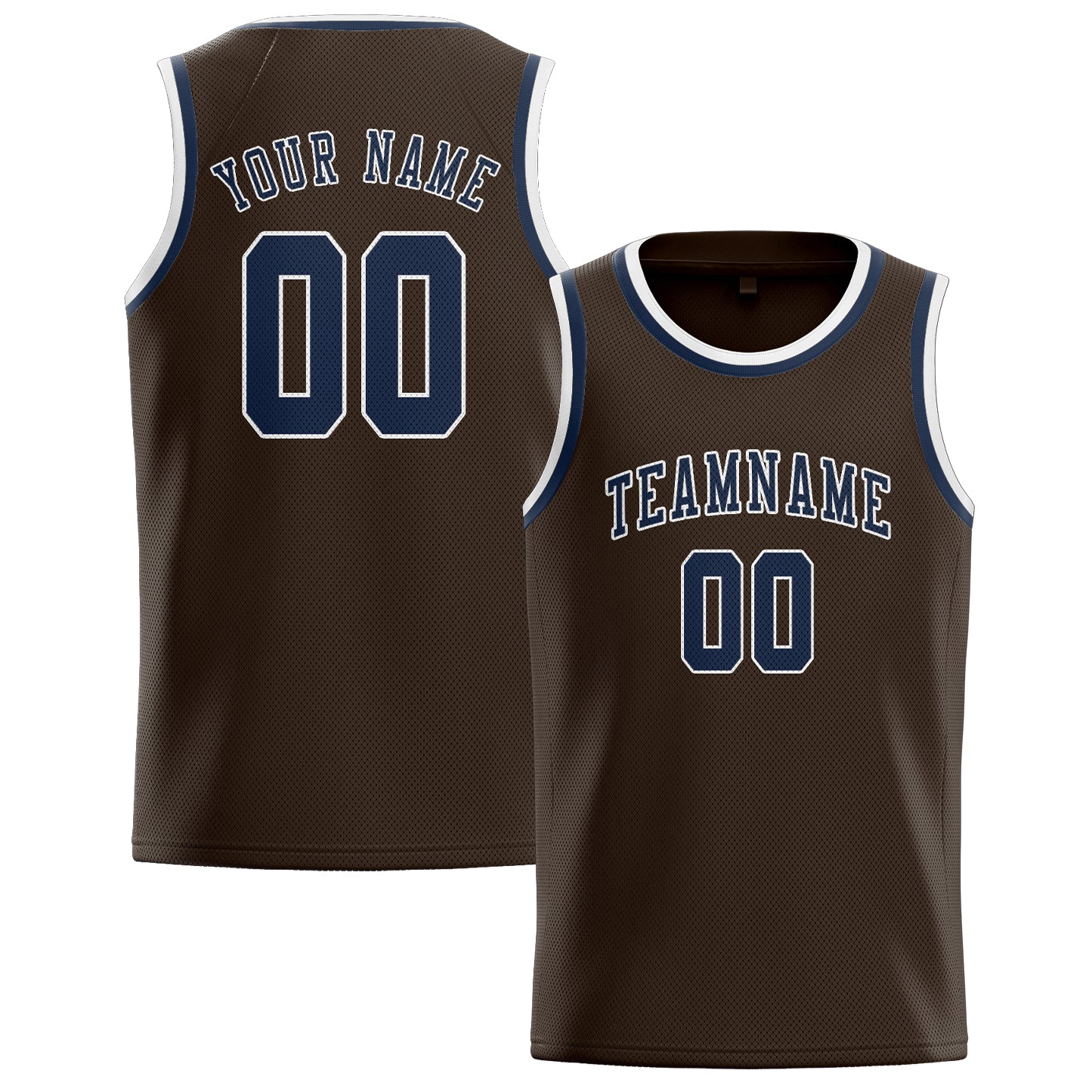 Maillot de basketball personnalisé marron et bleu