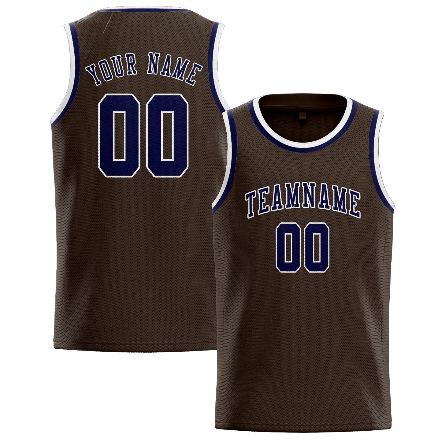 Maillot de basketball personnalisé marron et marine