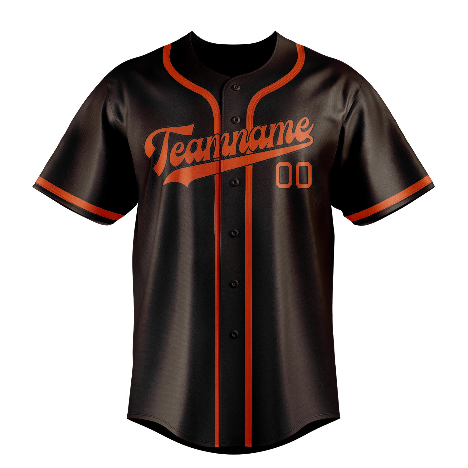 Maillot de baseball personnalisé marron, orange et rouge