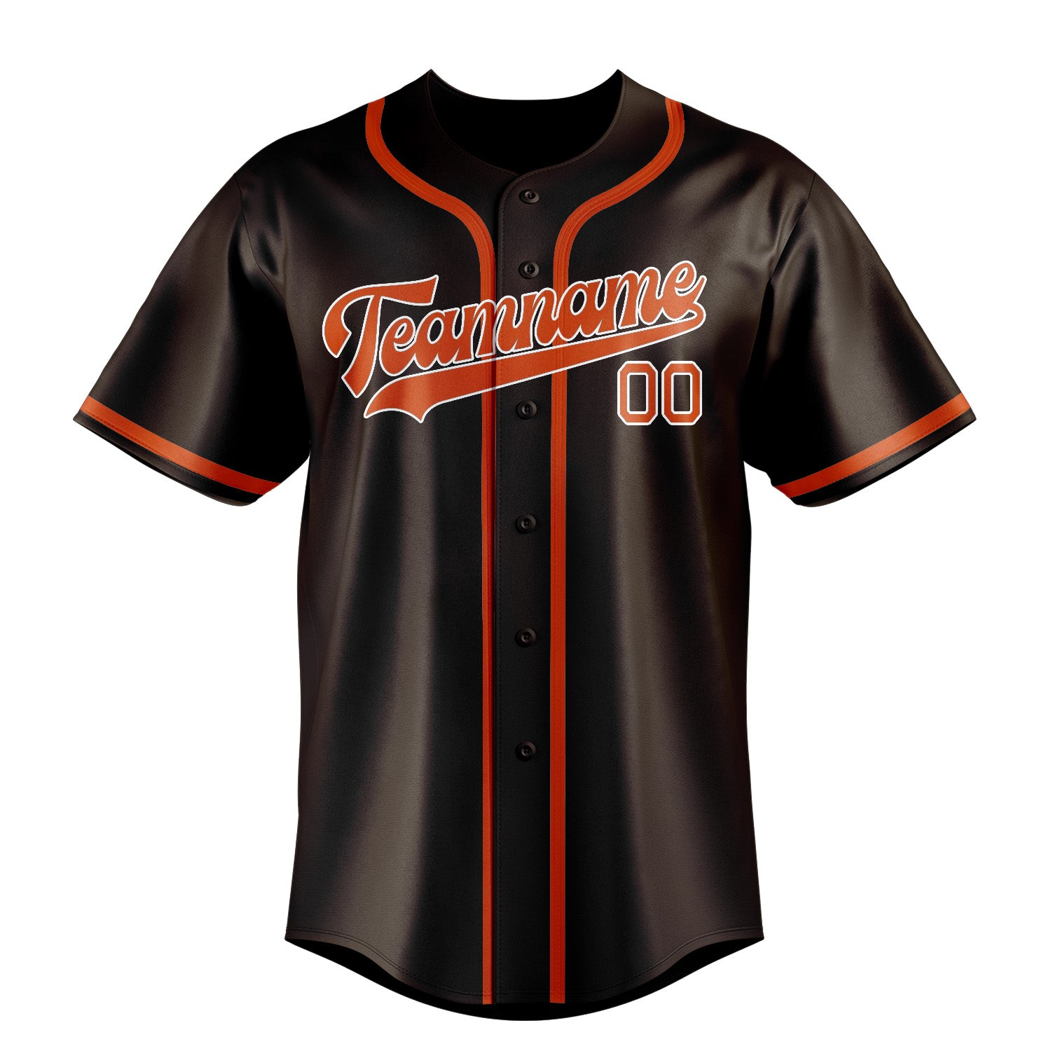 Maillot de baseball personnalisé marron, orange et rouge