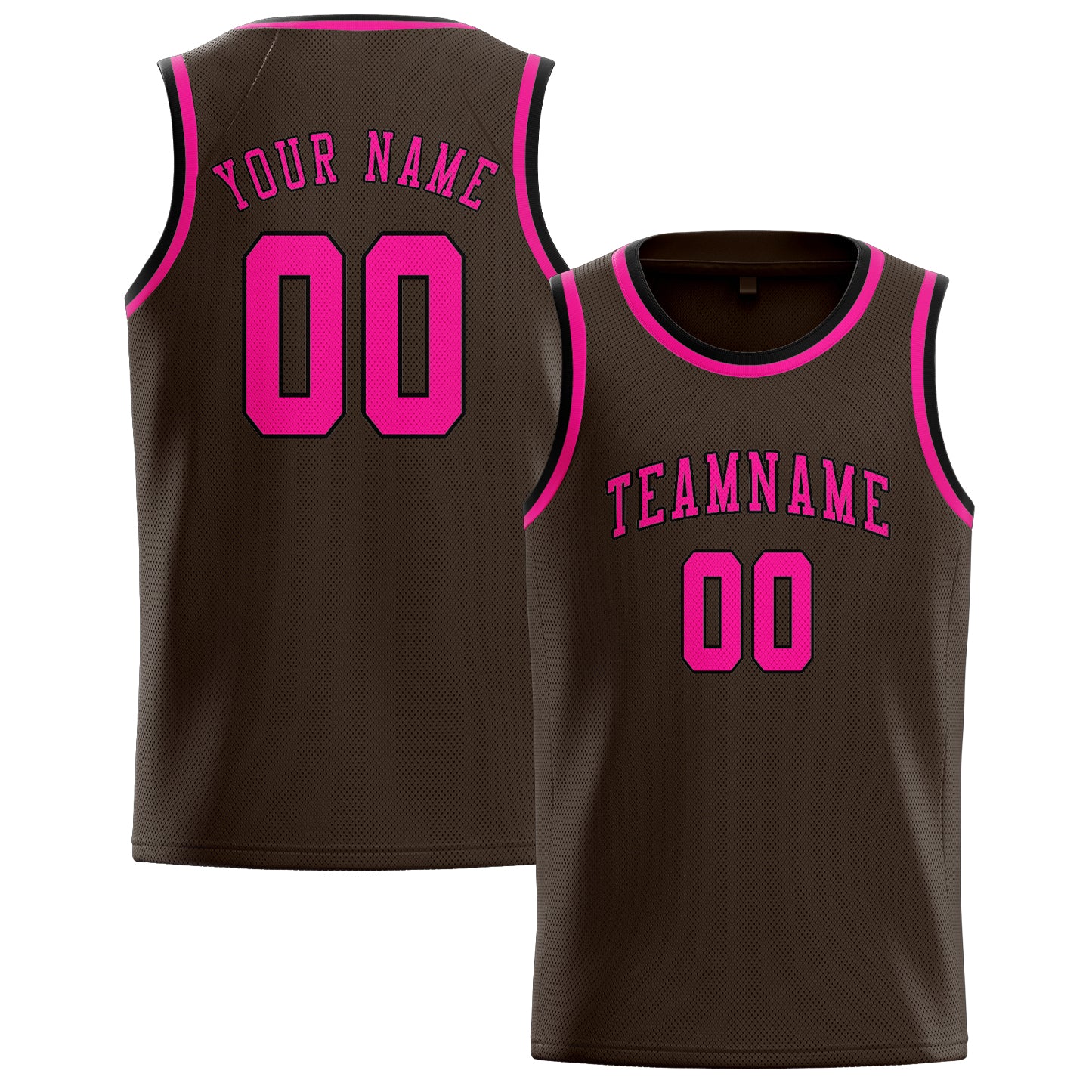 Maillot de basketball personnalisé marron et rose