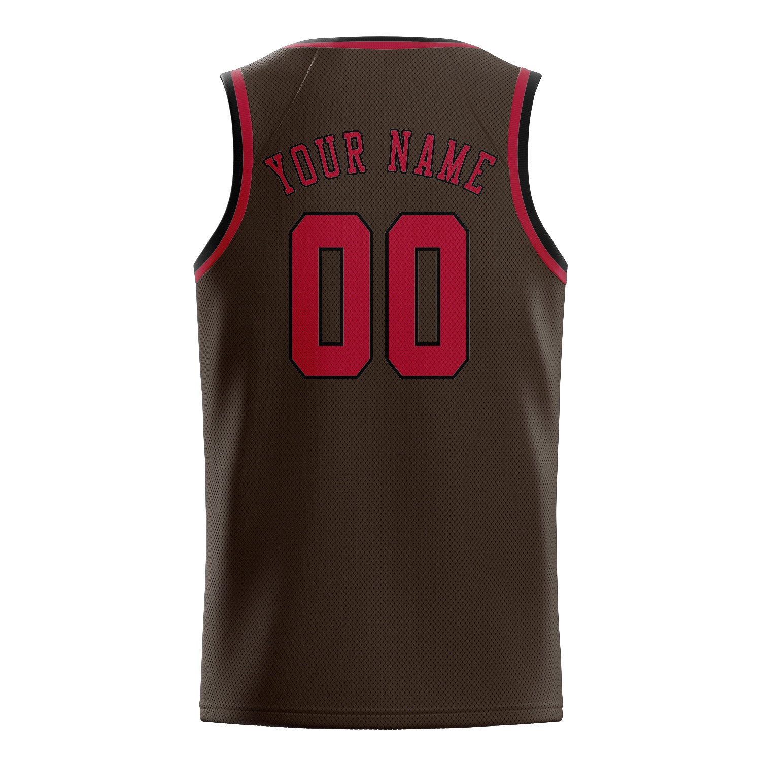 Maillot de basketball personnalisé marron et rouge