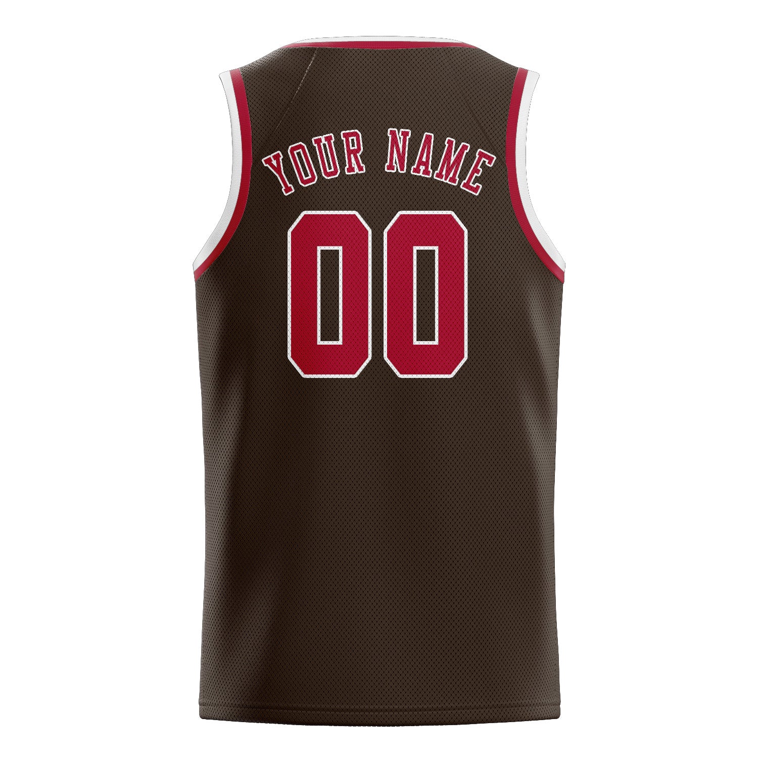 Maillot de basketball personnalisé marron et rouge