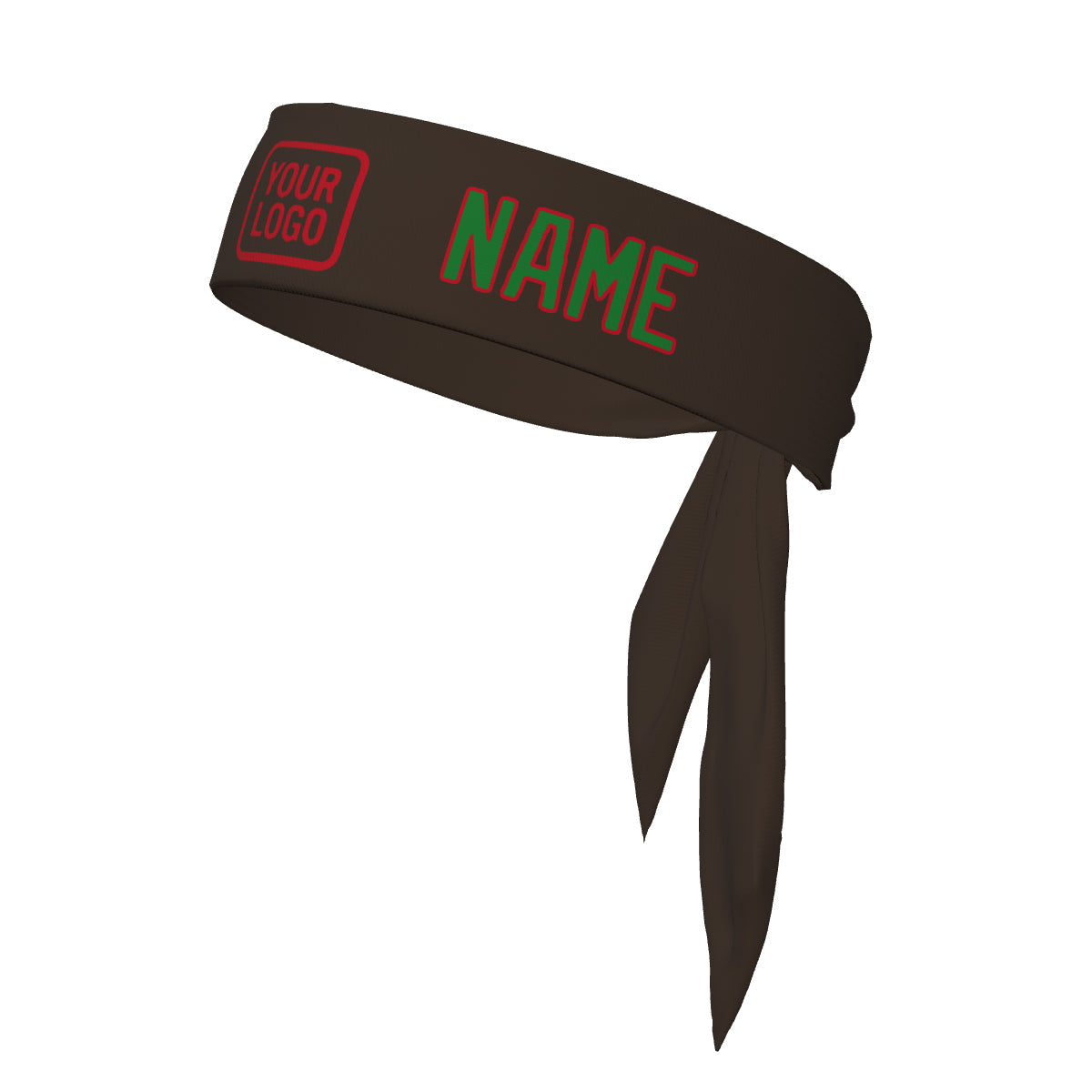 Bandeau personnalisé marron et vert émeraude