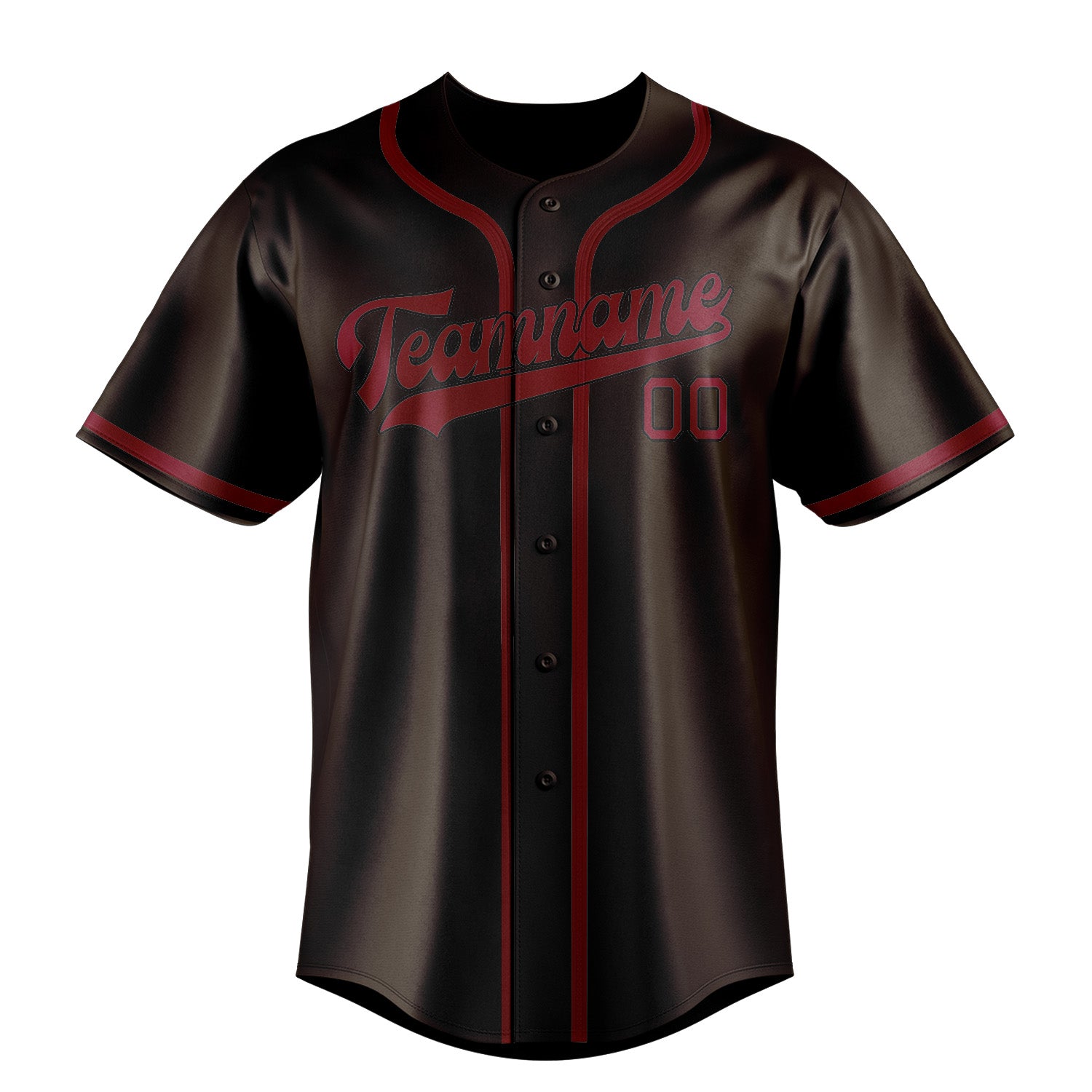 Maillot de baseball personnalisé marron, cramoisi et rouge