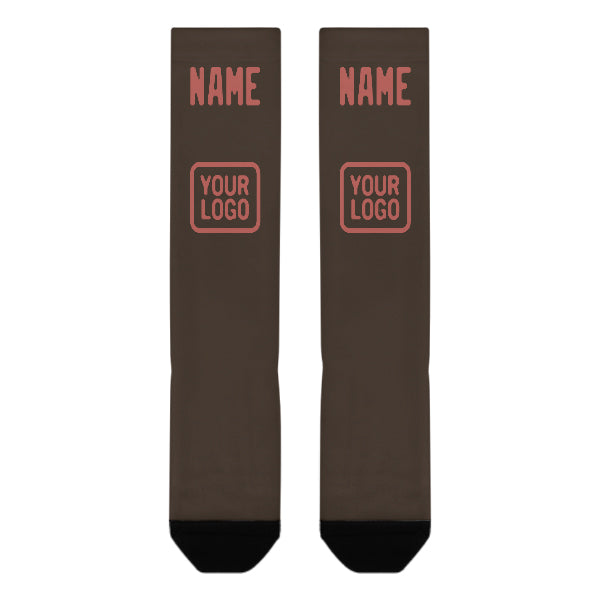 Chaussettes hautes personnalisées marron cuivre rose
