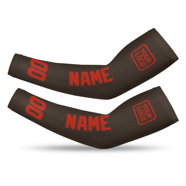 Manchon personnalisé marron, orange et rouge