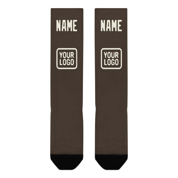 Chaussettes hautes marron crème personnalisées