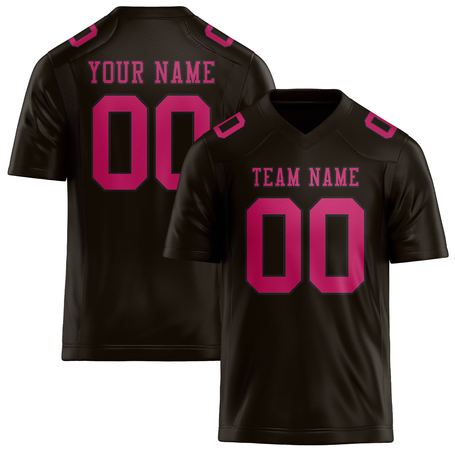 Maillot de football personnalisé marron et rose