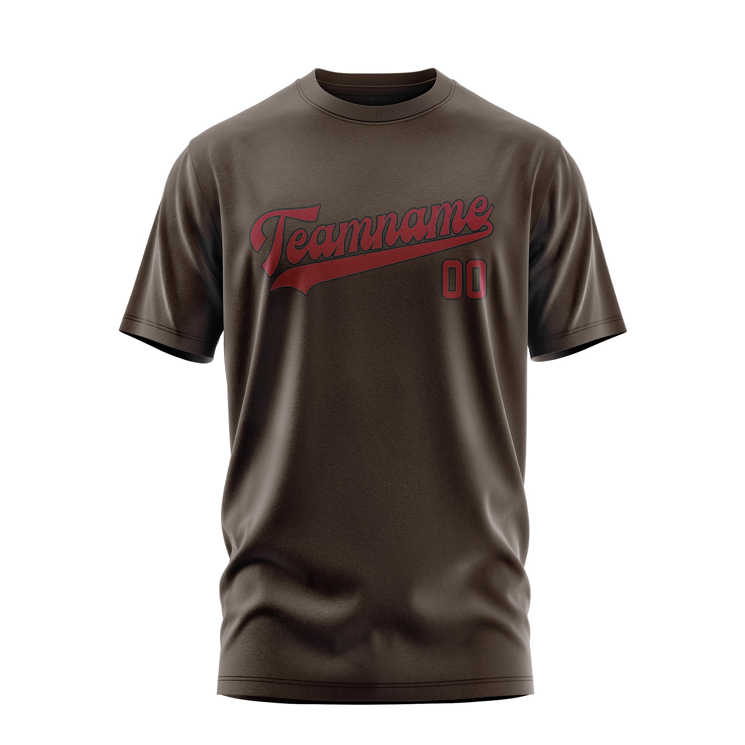 T-shirt personnalisé marron cramoisi rouge