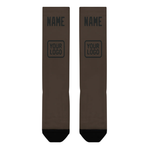 Chaussettes hautes marron et noires personnalisées