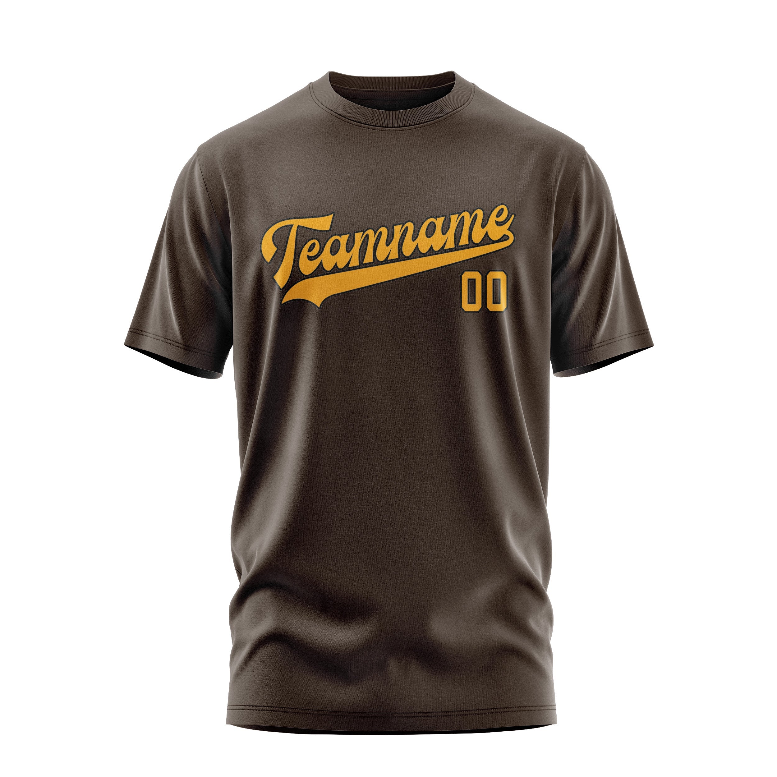 T-shirt personnalisé marron et jaune