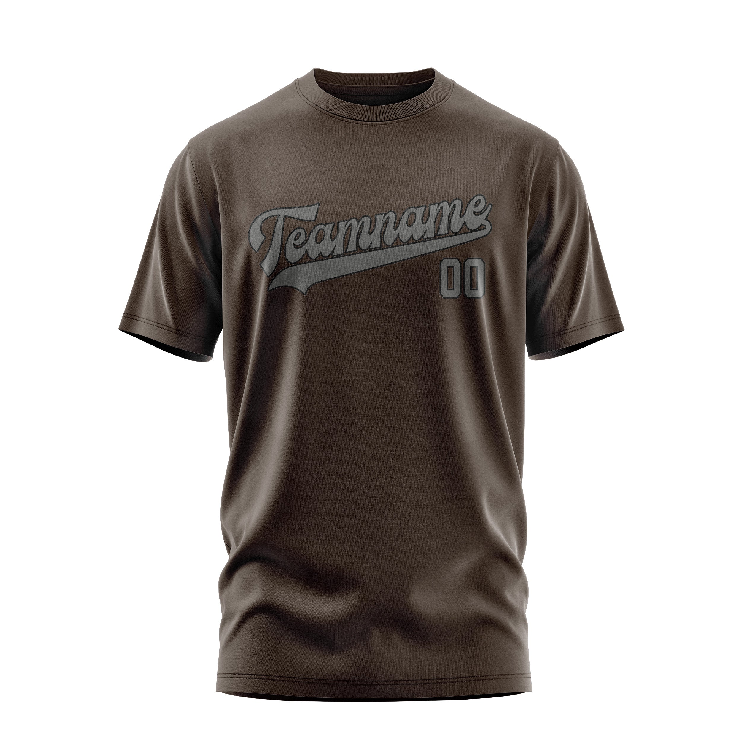 T-shirt personnalisé marron et gris foncé