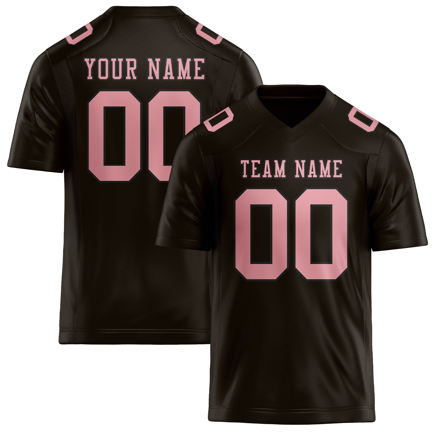 Maillot de football personnalisé marron et rose clair