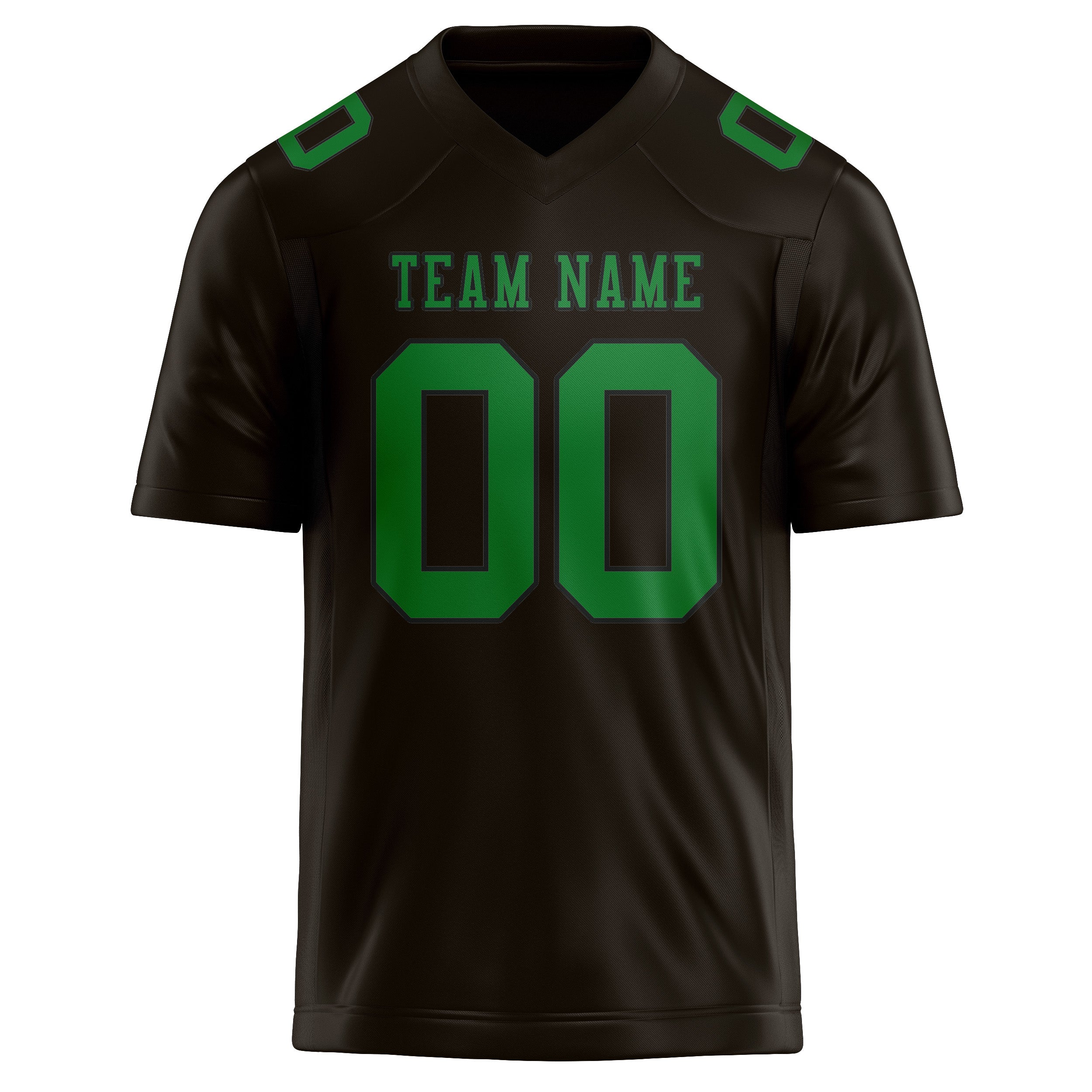 Maillot de football personnalisé marron et vert émeraude