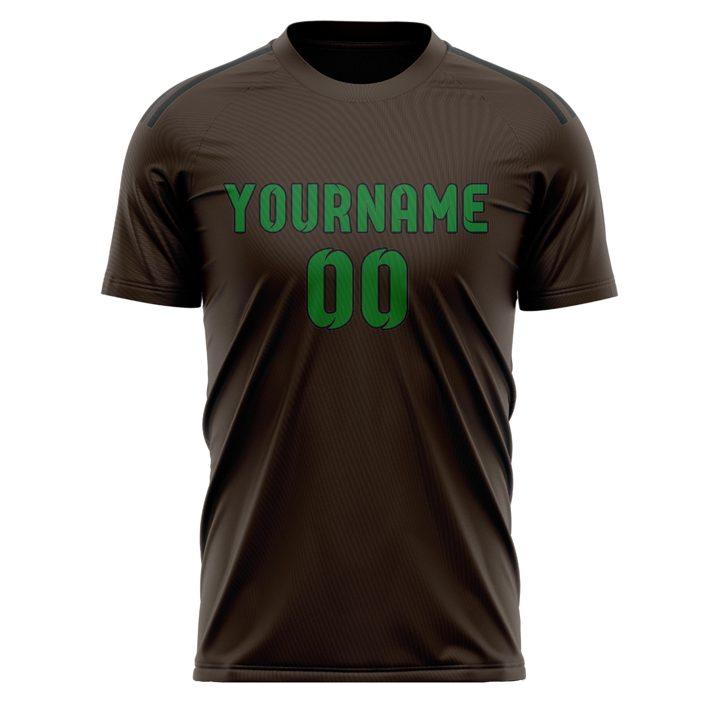 Maillot de football personnalisé marron et vert émeraude