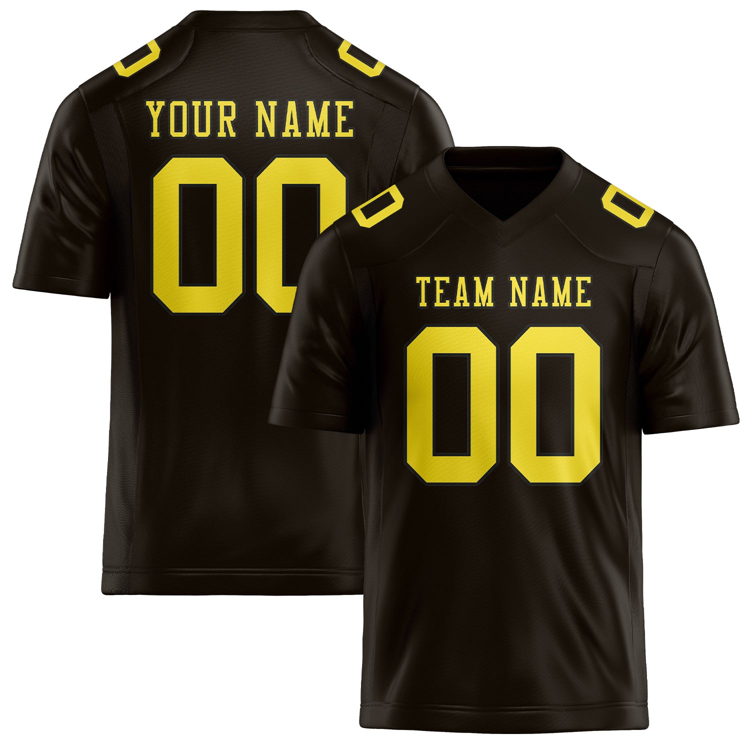 Maillot de football personnalisé marron et jaune clair