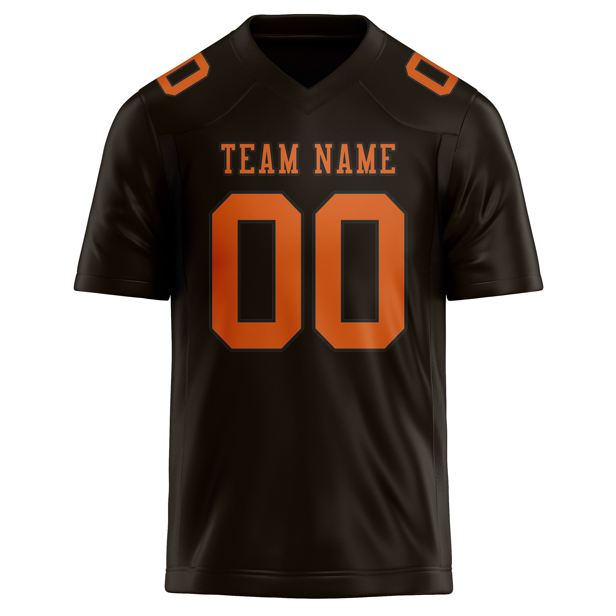 Maillot de football personnalisé marron et orange