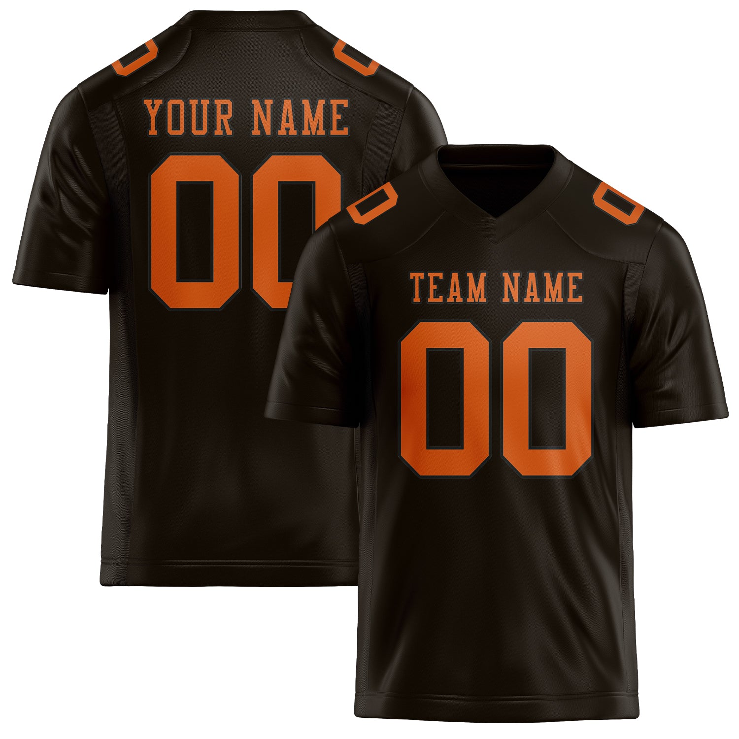 Maillot de football personnalisé marron et orange
