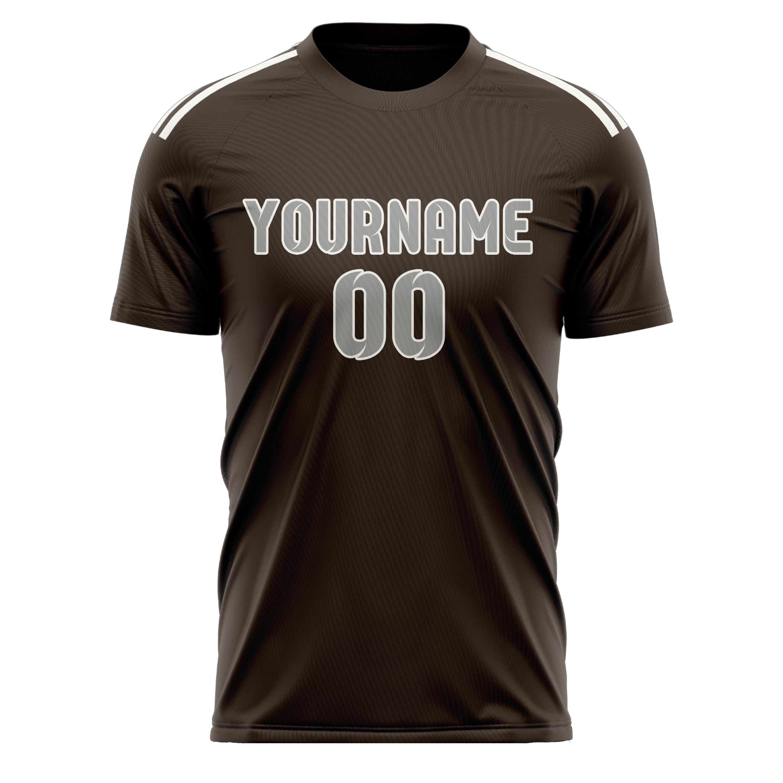 Maillot de football personnalisé marron et gris