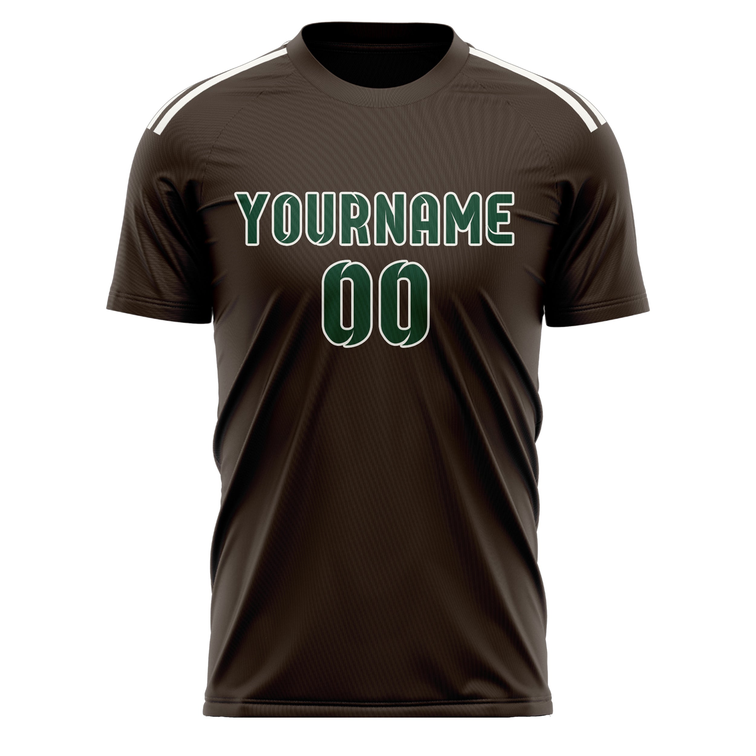 Maillot de football personnalisé marron et vert