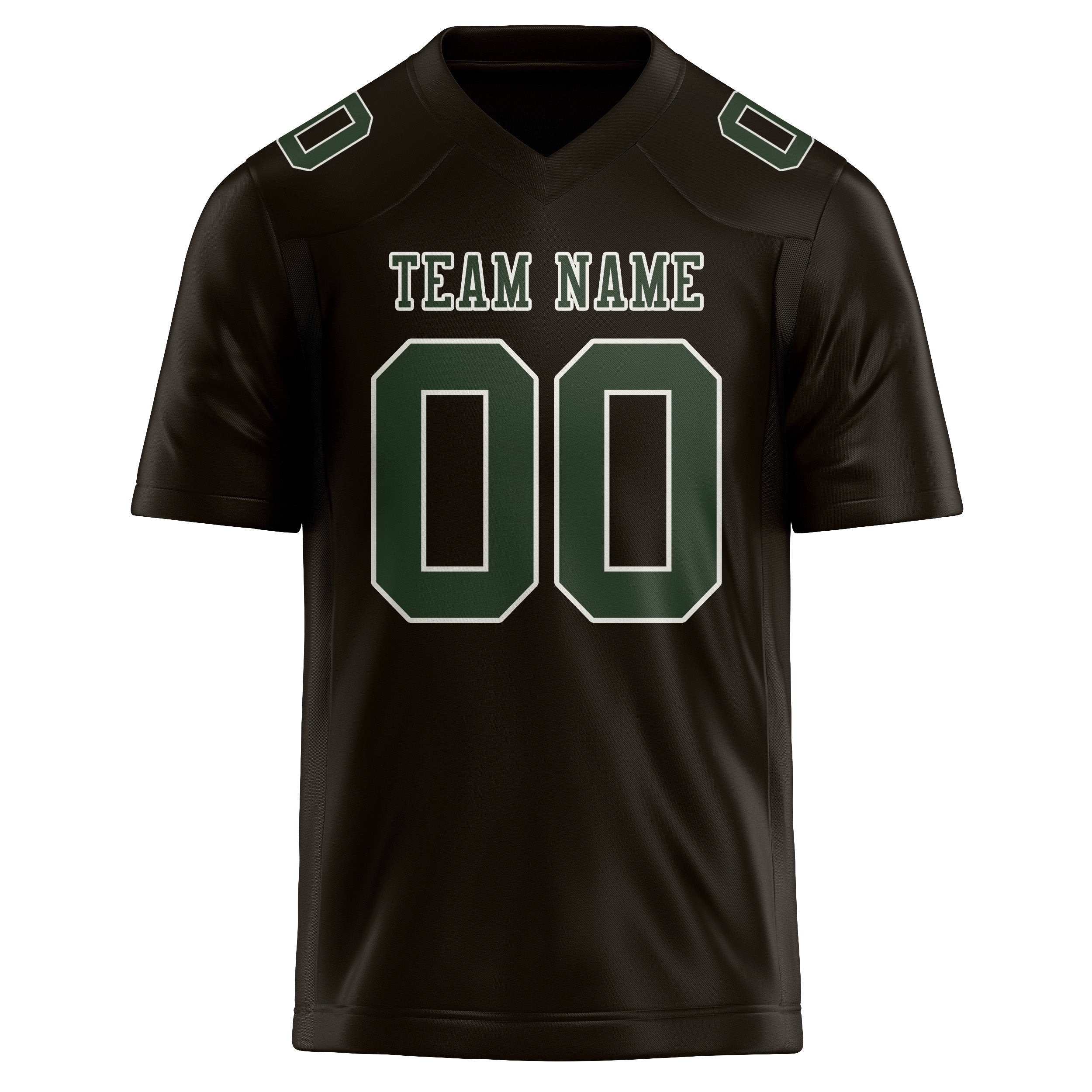 Maillot de football personnalisé marron et vert foncé