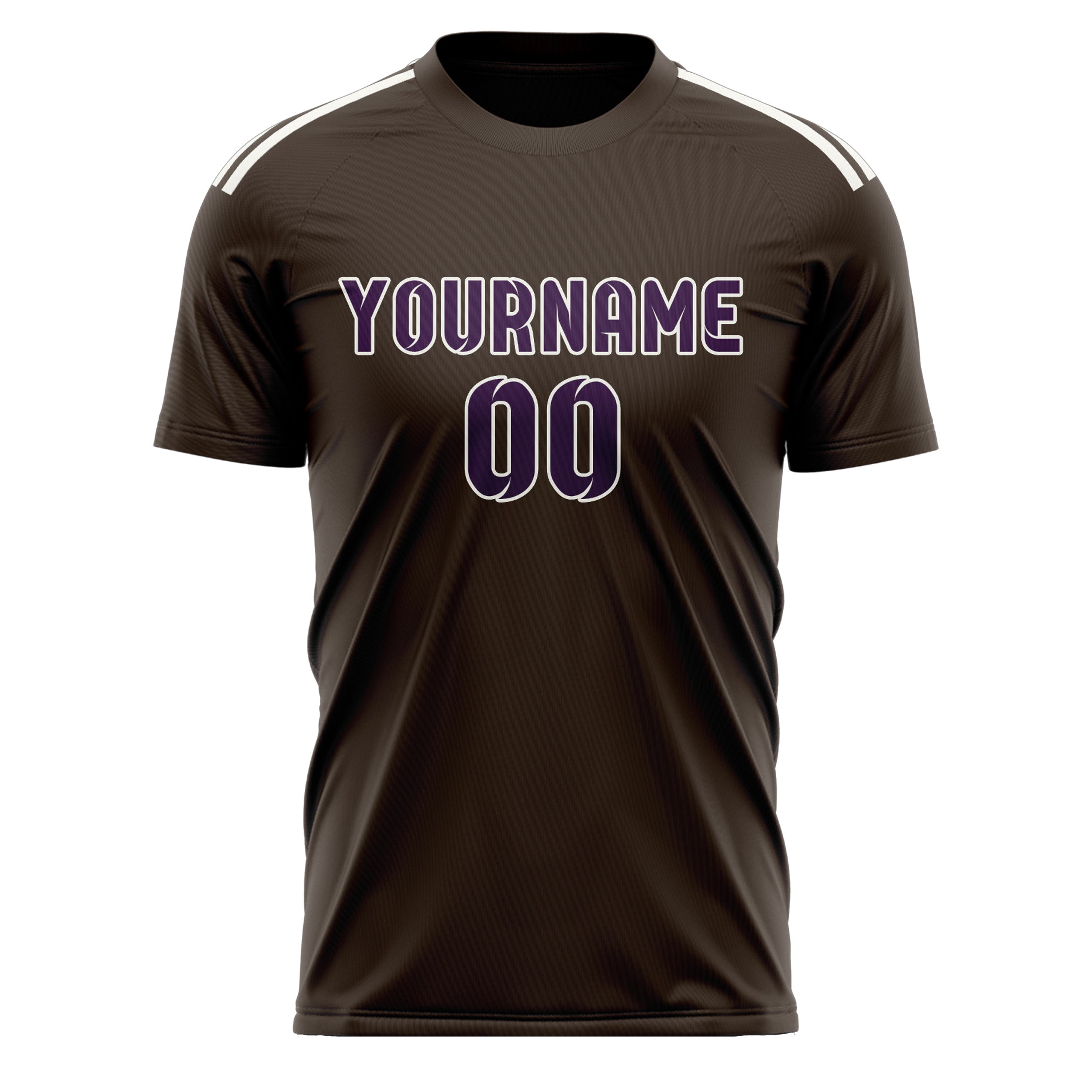 Maillot de football personnalisé marron et violet