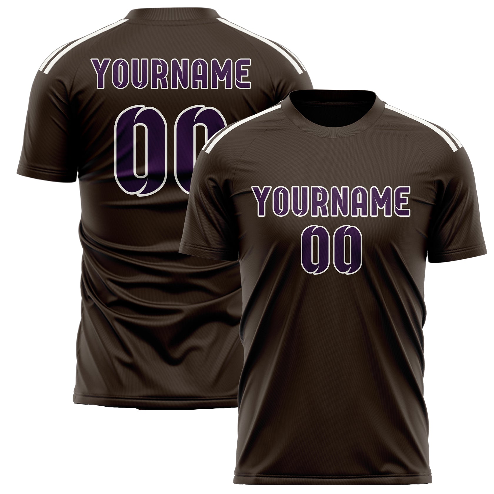 Maillot de football personnalisé marron et violet